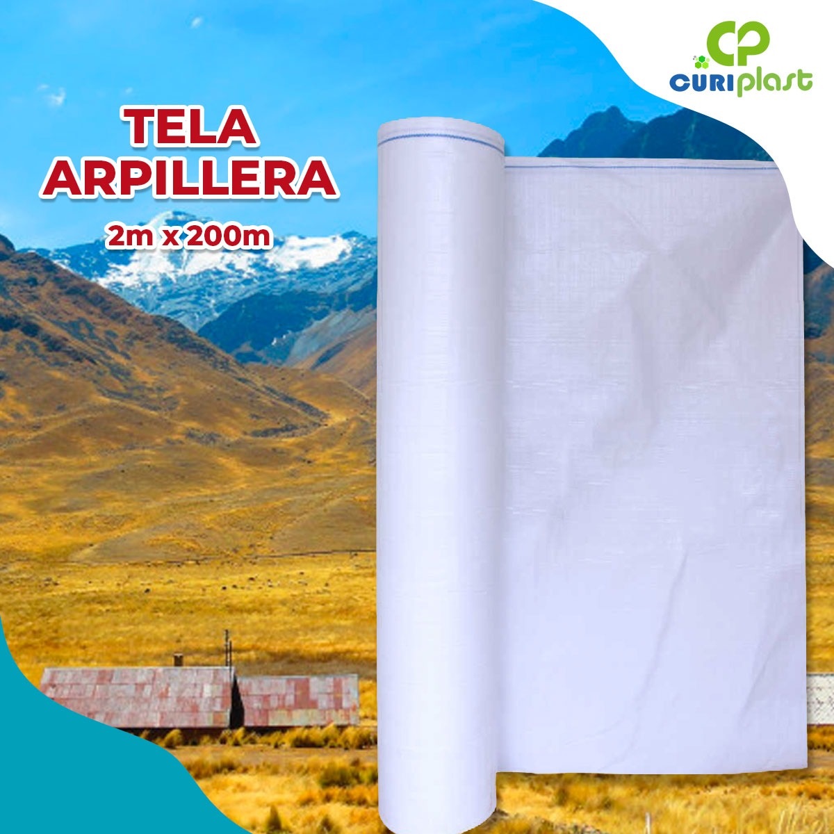 Rollo Tela Arpillera Blanca 2m x 200m de 75gr – Curiplast